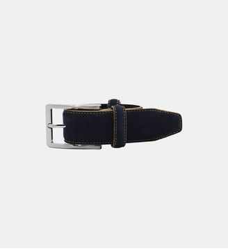 Ceinture en cuir nubuck avec surpiqûre en opposition Serge Blanco