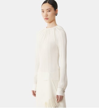 Haut En Charmeuse Plissée - Lanvin - Blanc