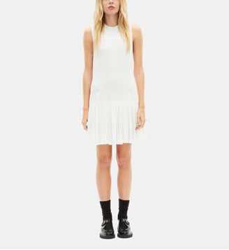 Robe courte en maille plissée - The Kooples - Beige