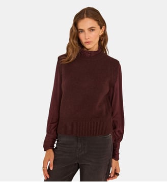 Pull Sans Manches En Laine Anouk - Maison 123 - Aubergine