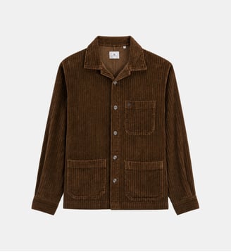 Veste worker Wael velours côtelé - Serge Blanco - Marron