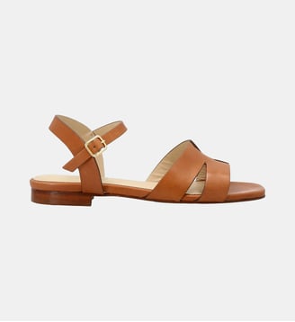 Sandale slough - cuir lisse - Manfield - Camel
