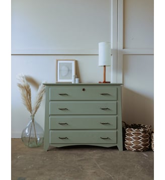 Commode en bois verte Garance N°552- Produit chiné - Debongout - Vert d'eau
