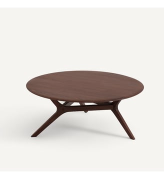 Table basse en noyer massif, diamètre 90 cm - AM.PM - Noyer