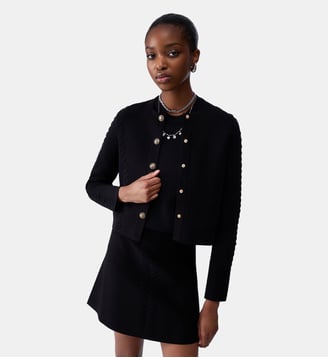 Cardigan avec détails tressés - Liu Jo - Noir