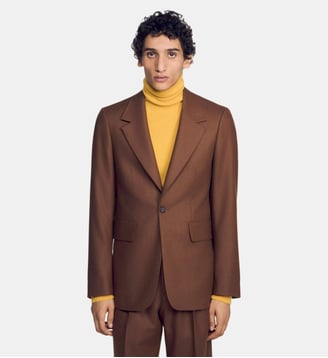 Veste de costume en laine - Sandro - Marron