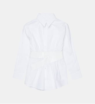 Chemisier à manches longues avec ceinture - MM6 Maison Margiela - Blanc