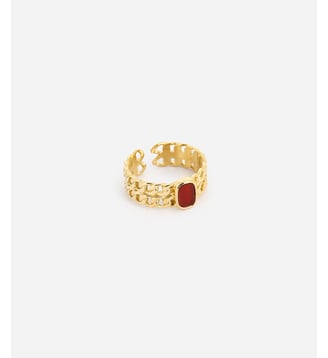 Bague Neiva  en Acier doré - Zag Bijoux - Cornaline