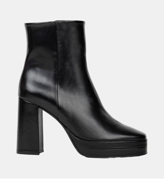 Boots Talon Haut Adèle Cuir d Agneau - Bobbies - Noir