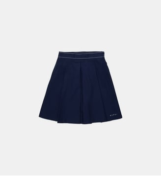 Jupe plissée avec logo - Marni - Bleu marine