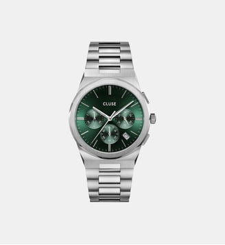 Montre Vigoureux Chrono Vert CW20803 - Cluse - Argenté