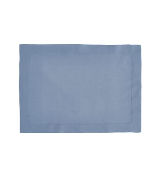Set de table uni en lin, FLORENCE - Alexandre Turpault - Bleu egée
