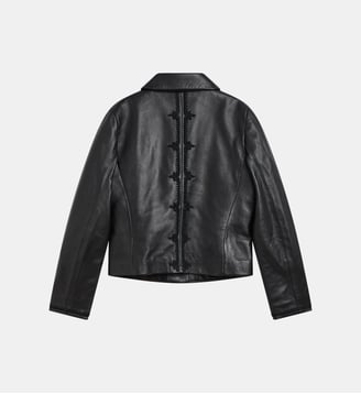 veste en cuir noir Agnès b.