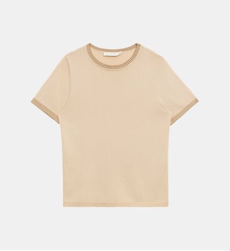 Pull col rond uni MISSY - La Petite Etoile - Beige