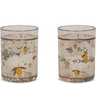 Lot de 2 gobelets à paillettes - Konges Slojd - Jaune