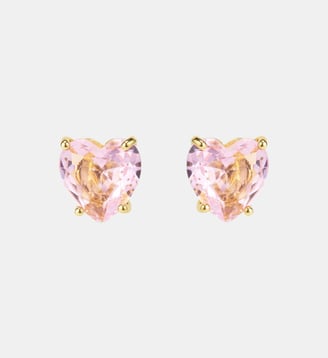 Boucles d'oreilles pierre coeur La Diamantine Rosa Centifolia - Les Néréides - Rose