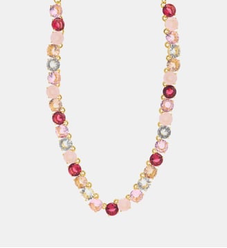 Collier ras de cou pierres rondes La Diamantine Rosa Centifiola - Les Néréides - Rose