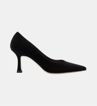 Rozo - Escarpins En Cuir Chèvre Velours Noir Parallèle