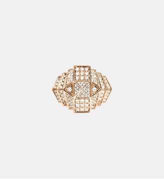 Bague Rockaway Mini Pyramide - Or Rose & Diamants - Statement - Or rose