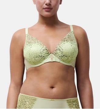 Soutien-gorge coques plongeant - Chantelle - Pistache sauvage