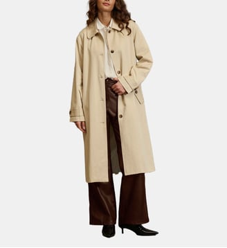 Trench col chemise uni NEVINA - La Petite Etoile - Beige