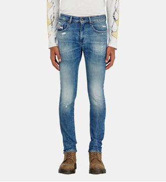Slim Jeans Regular Waist 2019 D-Strukt - Diesel - Bleu moyen
