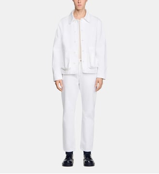 Blouson worker en denim - Sandro - Blanc