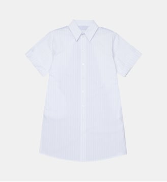Robe chemise courte à rayures - MM6 Maison Margiela - Blanc