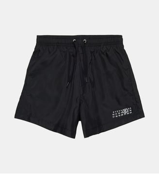 Maillot de bain boxer avec Numeric logo - MM6 Maison Margiela - Noir