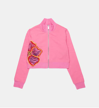 Sweat-shirt zippé avec logo - Dsquared2 - Rose en fleurs