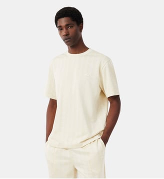 T-shirt jacquard monogramme - Lacoste - Beige