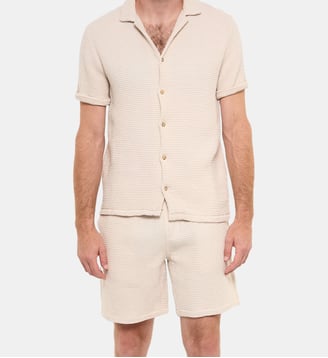 Short beige en nid d'abeille - Gili's - Sable