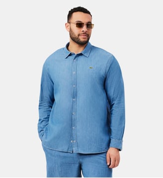 Chemise regular fit denim léger - Lacoste - Bleu