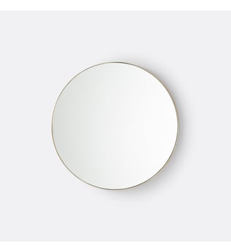 Miroir rond, en métal fer, diamètre 60 cm - La Redoute Interieurs - Laiton