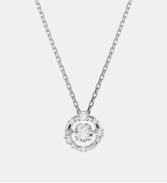 Pendentif Constella, Dancing stone, Métal rhodié - Swarovski - White et rrhodium plated