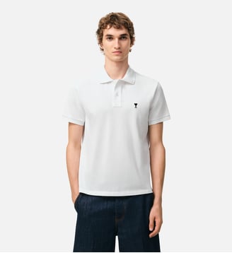 Polo Manches Courtes Ami De Coeur en Coton - AMI Paris - Blanc