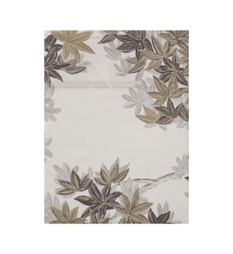 Drap plat imprimé en satin de coton bio, HALATTE - Alexandre Turpault - Beige désert