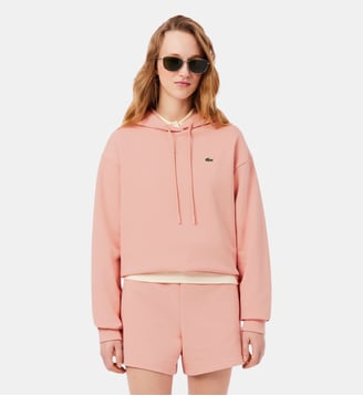 Sweatshirt à capuche oversize molleton - Lacoste - Rose