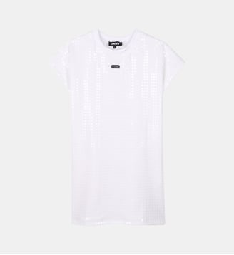Robe en coton à sequins - DKNY - Blanc