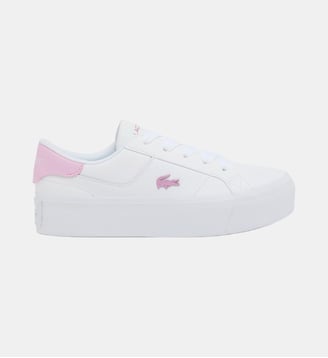 Sneakers Ziane Platform femme en cuir - Lacoste - Blanc et rose