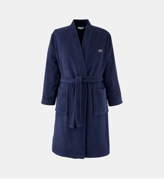 Peignoir de bain long en coton - Lacoste Home - Marine