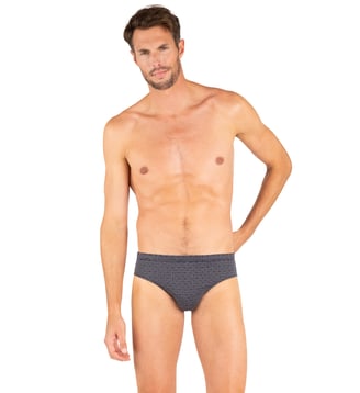 Slip taille basse  MOTIFS - Eminence - Bleu et beige