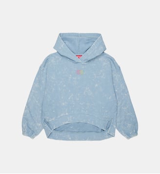 Sweat à capuche avec logo - Diesel Kids - Bleu poussiéreux