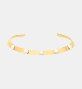 Choker doré creamrose pearl - bovary - Caroline Najman - Blanc