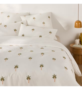 Housse de couette coton/lin lavé brodé La Redoute Interieurs
