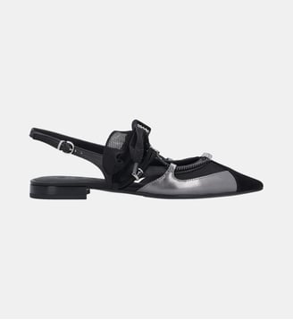 Ballerines slingbacks à lacets - Pinko - Limousine noire