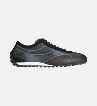 Baskets Racing Low en nylon et cuir - Balmain - Noir