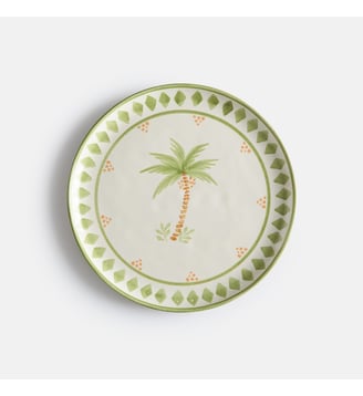 Lot de 4 assiettes à dessert, en grès - La Redoute Interieurs - Imprimé palmiers