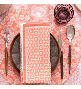 Set de table enduit Wagara enduit Wagara - Le Jacquard Francais - Cerisier