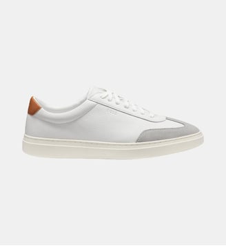 Baskets basses modèle Kieran cuir - BOSS - Blanc